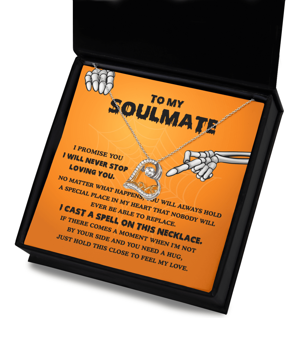 Soulmate-Never Stop Loving Halloween Love Dancing Heart Necklace - Mallard Moon Gift Shop