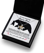 To My Amazing Mama Bear Thanks for Not Telling Dad Cross Pendant Necklace