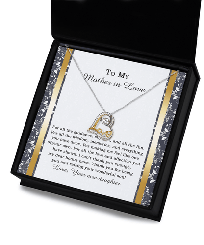 Mother-in-law Wedding Day Gift - One Of Your Own - Love Dancing Heart Pendant Necklace - Mallard Moon Gift Shop