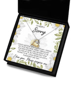 Apology Gift for Girlfriend, Wife, Soulmate - Sorry, Please Don't Stop Talking to Me - Love Dancing Heart Pendant Necklace