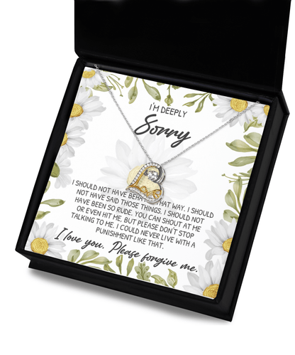 Apology Gift for Girlfriend, Wife, Soulmate - Sorry, Please Don't Stop Talking to Me - Love Dancing Heart Pendant Necklace - Mallard Moon Gift Shop