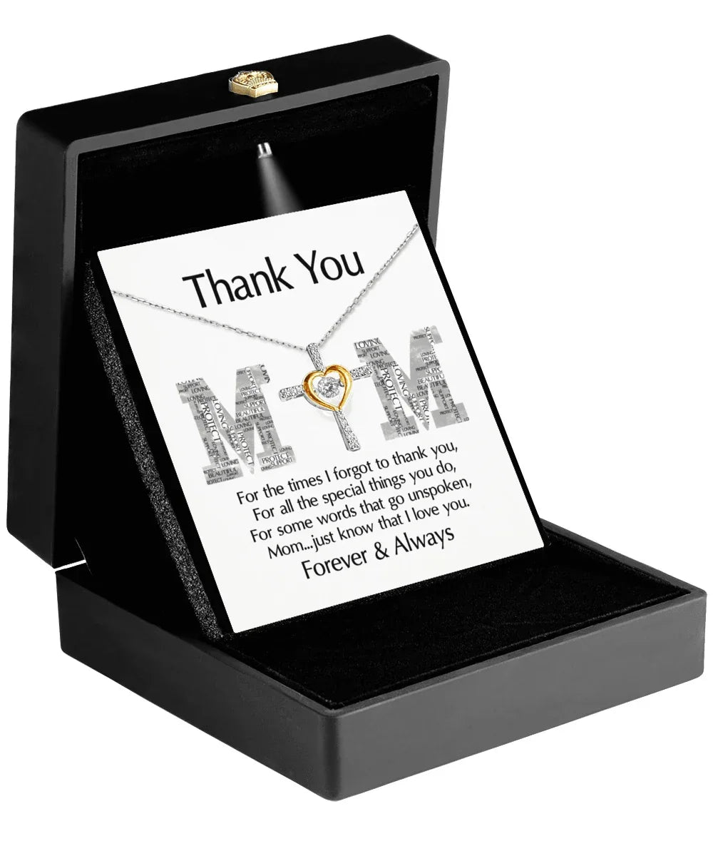 Gift for Mom - Thank You For Everything You Do Cross Pendant Necklace
