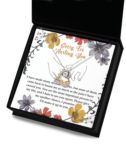 Apology Gift for Girlfriend, Wife, Soulmate- Sorry, Haunt Me - Love Dancing Heart Pendant Necklace - Mallard Moon Gift Shop