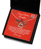 Daughter Christmas Present - This Christmas - Love Dancing Heart Pendant Necklace