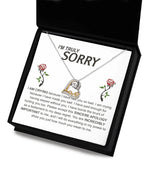 Apology Gift for Girlfriend, Wife, Soulmate - Sorry, Made You Sad - Love Dancing Heart Pendant Necklace