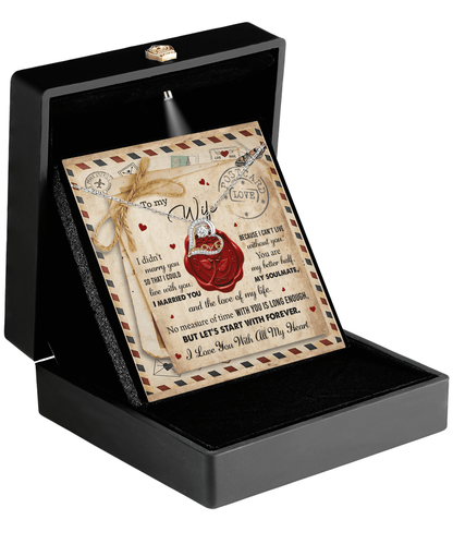 Wife Letter from Husband I Can't Live Without You Love Heart Necklace Anniversary Wedding Day Valentine Gift - Mallard Moon Gift Shop