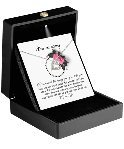 Apology Gift for Girlfriend, Wife, Soulmate - Sorry, Make You Happy - Love Dancing Heart Pendant Necklace - Mallard Moon Gift Shop