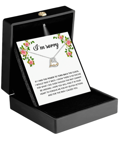 Gift for Girlfriend, Wife - Sorry, Make It Right - Love Heart Pendant Necklace - Mallard Moon Gift Shop