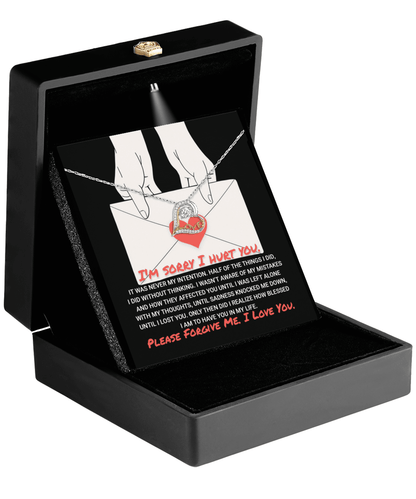 Apology Gift for Girlfriend, Wife, Soulmate - Sorry, Without Thinking - Love Dancing Heart Pendant Necklace - Mallard Moon Gift Shop