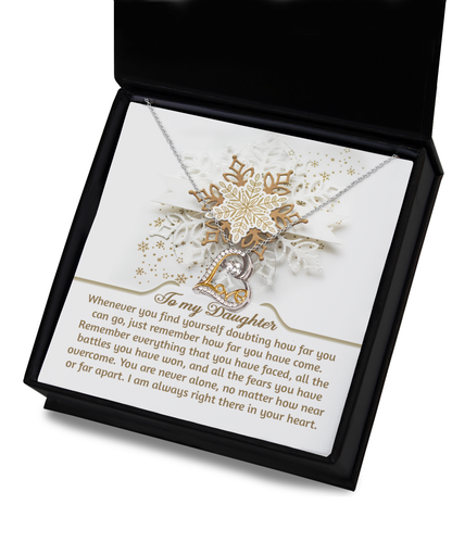 Gift for Daughter - You Are Never Alone - Dancing Heart Pendant Necklace - Mallard Moon Gift Shop