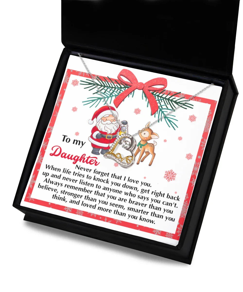 Gift for Daughter - Get Back Up - Love Dancing Heart Pendant Necklace