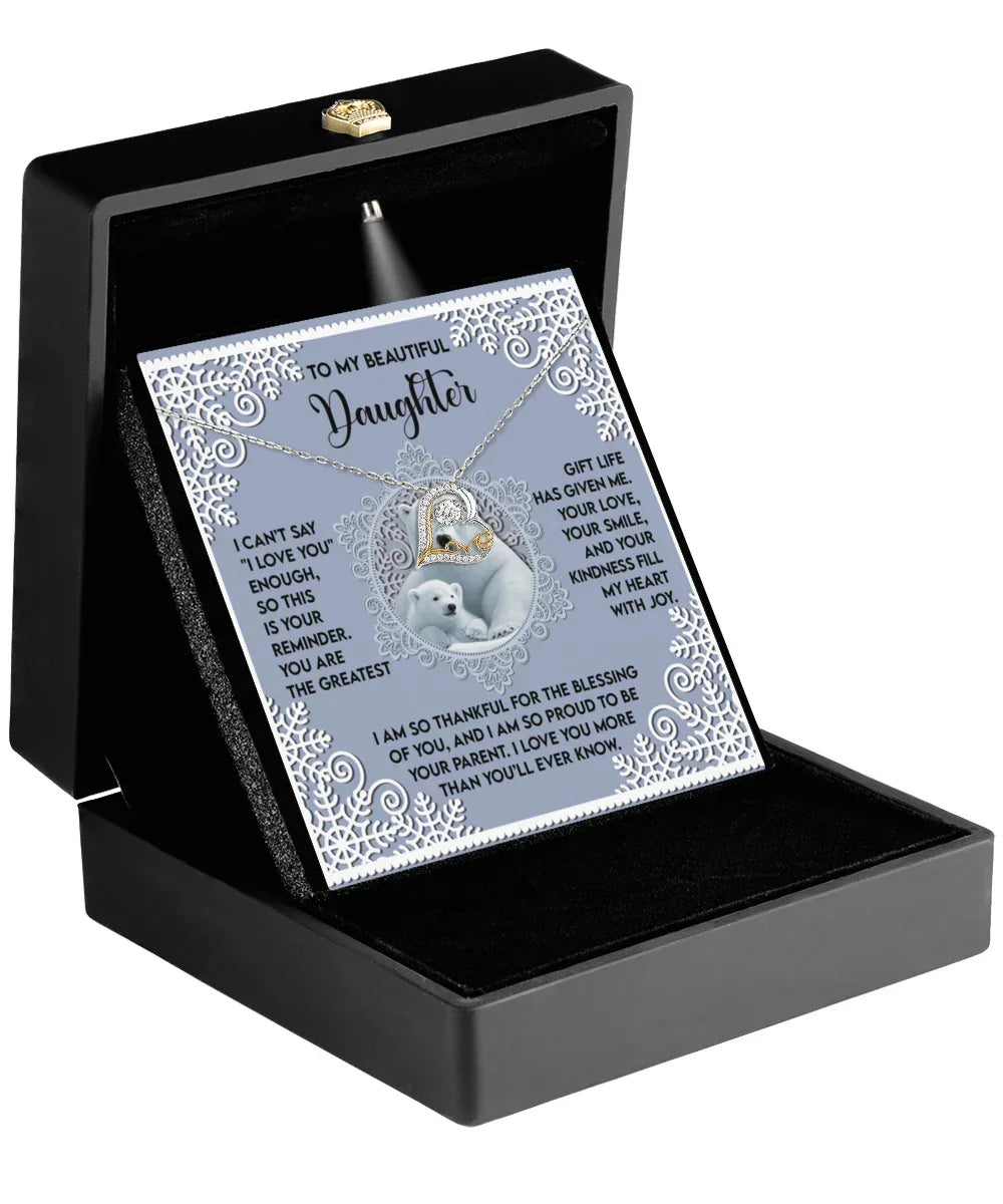 Gift for Daughter - Fill My Heart - Love Dancing Heart Pendant Necklace