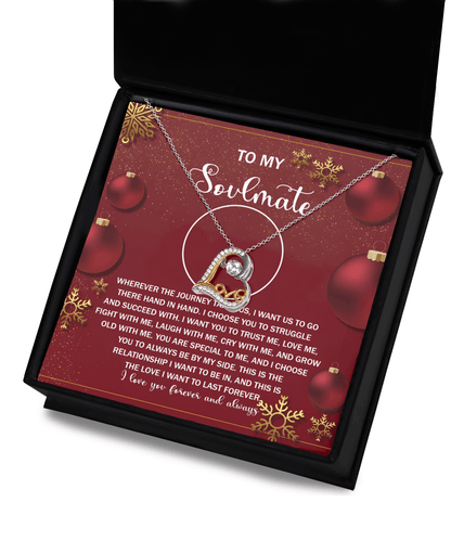 To My Soulmate Our Love will Last Forever Christmas Anniversary Heart Pendant Necklace for Wife Girlfriend Jewelry - Mallard Moon Gift Shop