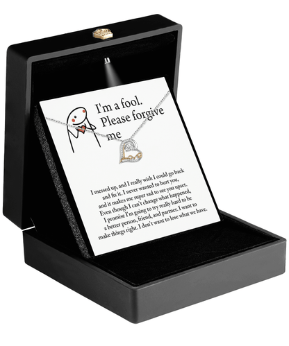 Apology Gift for Girlfriend, Wife, Soulmate - Sorry, Make Things Right - Love Heart Pendant Necklace - Mallard Moon Gift Shop