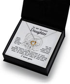 Daughter - I'm Always in Your Heart -Cross Pendant Necklace Wedding Birthday Graduation Gift