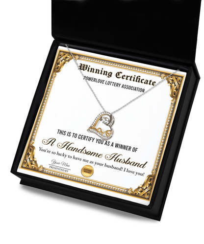 Wife Wedding Day, Anniversary, Birthday Gift - Winning Certificate - Love Dancing Heart Pendant Necklace - Mallard Moon Gift Shop