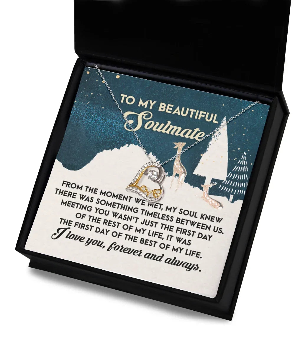 Gift for Soulmate - Between Us - Love Dancing Heart Pendant Necklace