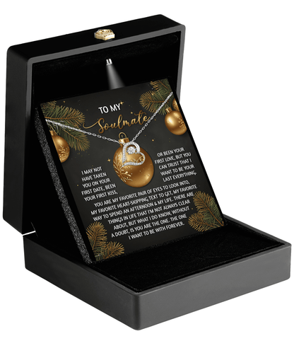 To My Soulmate Without A Doubt You Are The One Christmas Anniversary Heart Pendant Necklace for Wife Girlfriend Jewelry - Mallard Moon Gift Shop
