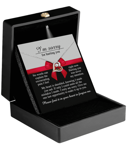 Apology Gift for Girlfriend, Wife, Soulmate - Sorry, Made You Sad - Love Dancing Heart Pendant Necklace - Mallard Moon Gift Shop