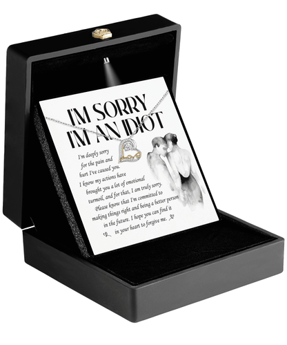 Apology Gift for Girlfriend, Wife, Soulmate - Sorry, Emotional Turmoil - Love Dancing Heart Pendant Necklace - Mallard Moon Gift Shop