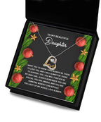 Daughter Christmas Present - Nobody Can Replace - Love Dancing Heart Pendant Necklace