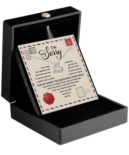 Apology Gift for Girlfriend, Wife, Soulmate - Sorry, The Only Person - Love Dancing Heart Pendant Necklace - Mallard Moon Gift Shop