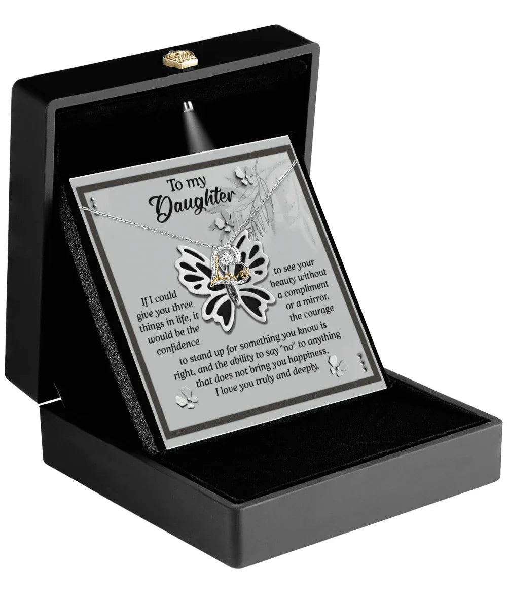 Daughter Birthday, Graduation, Christmas Inspirational Gift - See Your Beauty - Love Dancing Heart Pendant Necklace