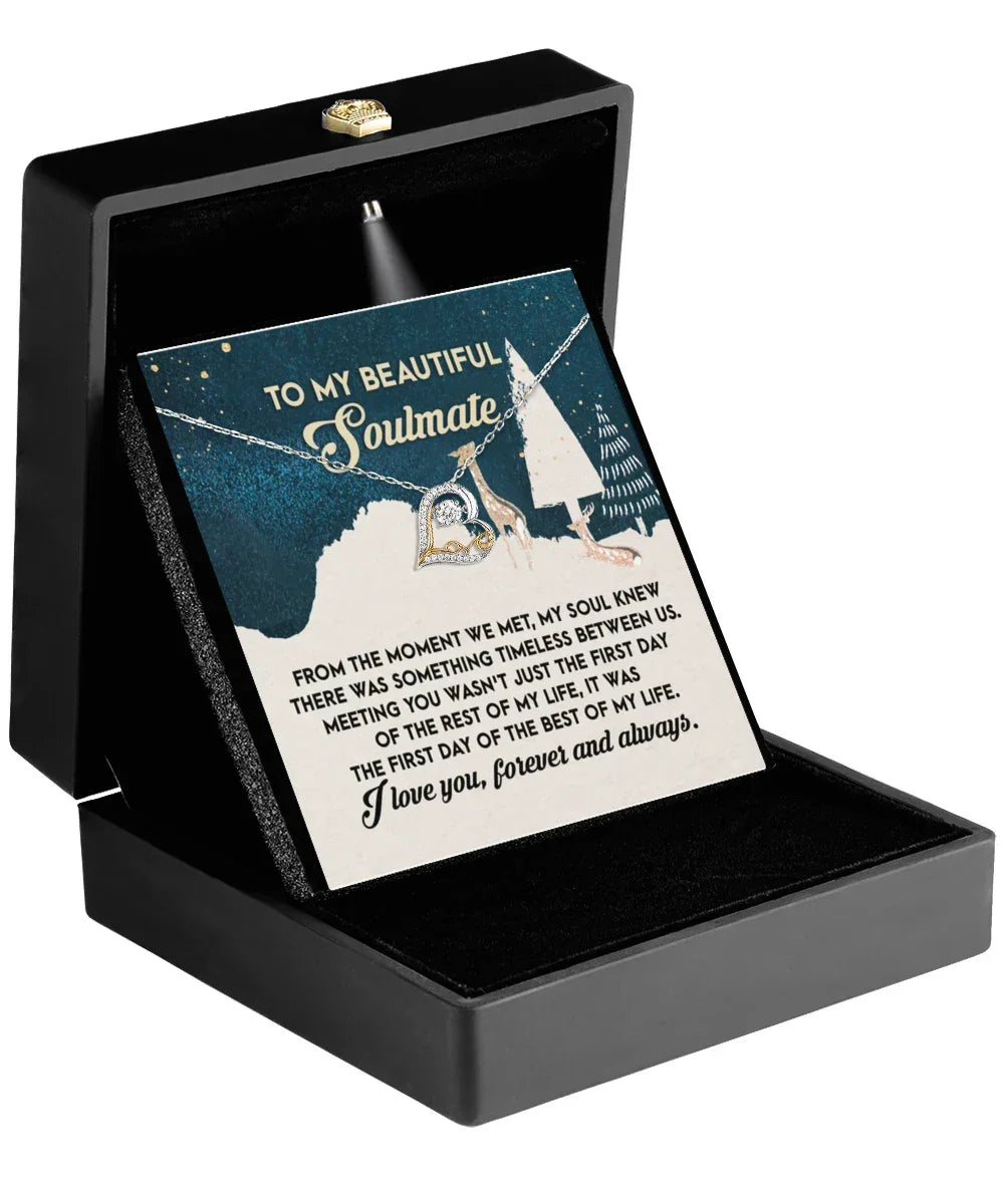 Gift for Soulmate - Between Us - Love Dancing Heart Pendant Necklace