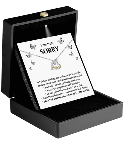 Apology Gift for Girlfriend, Wife, Soulmate - Sorry, Done Better - Love Dancing Heart Pendant Necklace - Mallard Moon Gift Shop