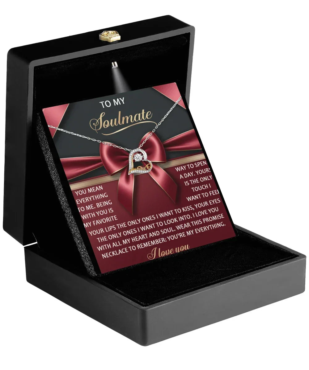 Gift for Soulmate, Girlfriend, Wife - Heart and Soul - Love Dancing Heart Pendant Necklace