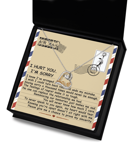 Apology Gift for Girlfriend, Wife, Soulmate - Sorry, Makes Me Sad - Love Dancing Heart Pendant Necklace - Mallard Moon Gift Shop