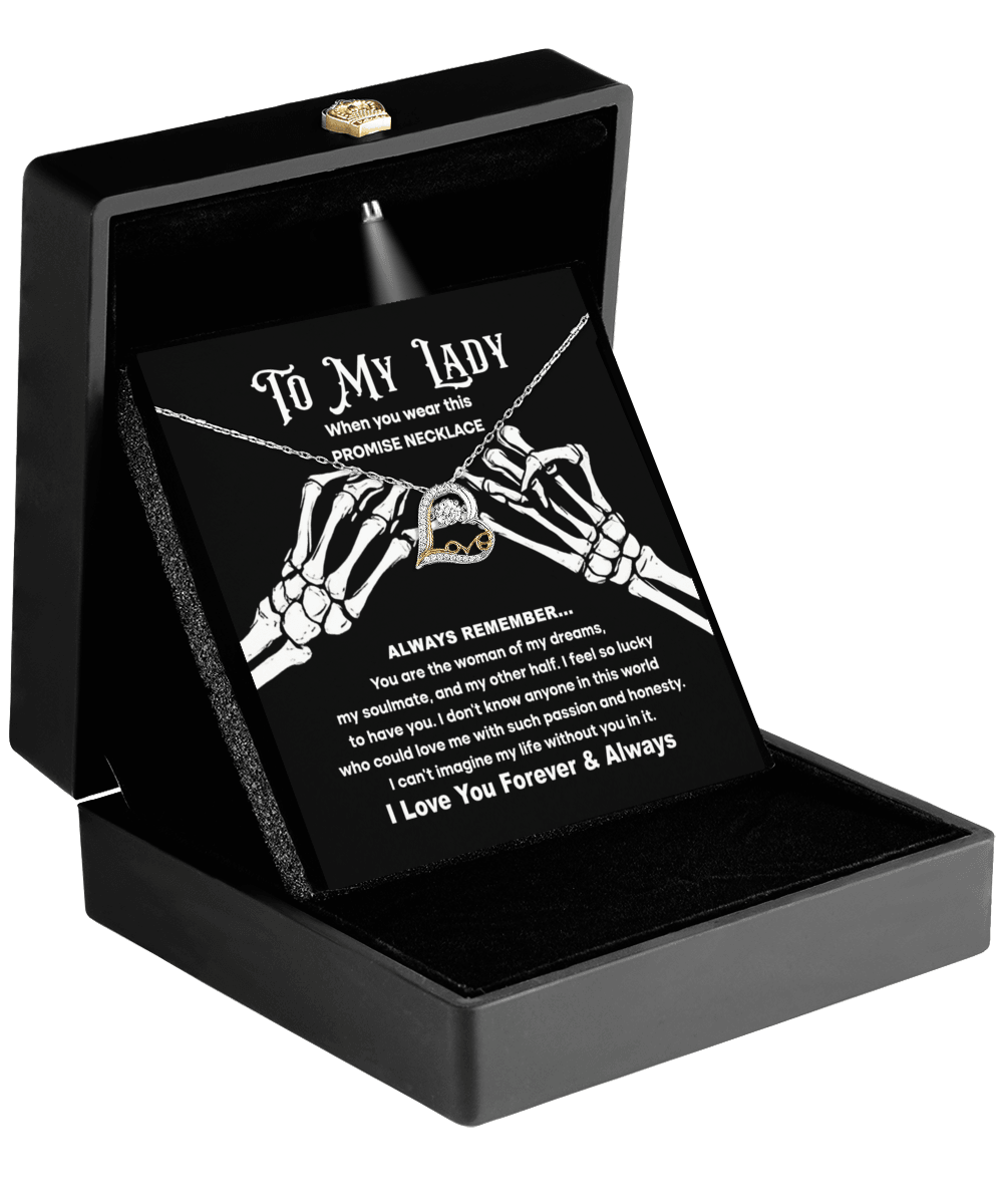 Soulmate Woman of My Dreams Halloween Inspired Love Dancing Heart Necklace - Mallard Moon Gift Shop