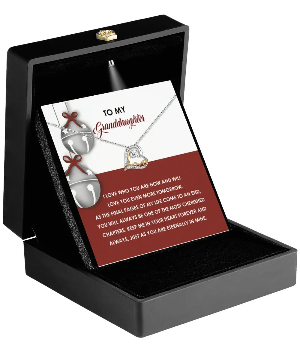 Gift for Granddaughter - To An End - Love Dancing Heart Pendant Necklace