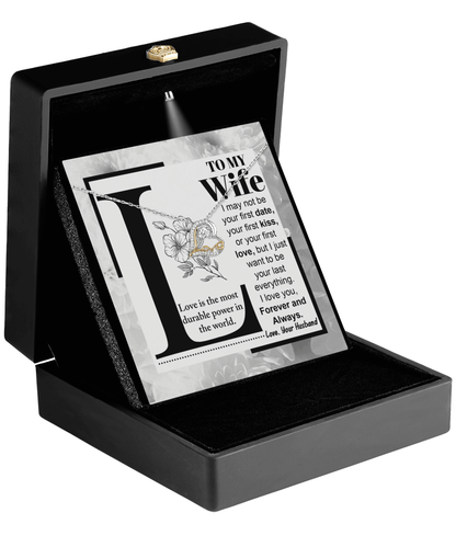Wife Wedding Anniversary Birthday Romantic Gift from Husband First Kiss, Last Everything, Love Heart Pendant Necklace - Mallard Moon Gift Shop