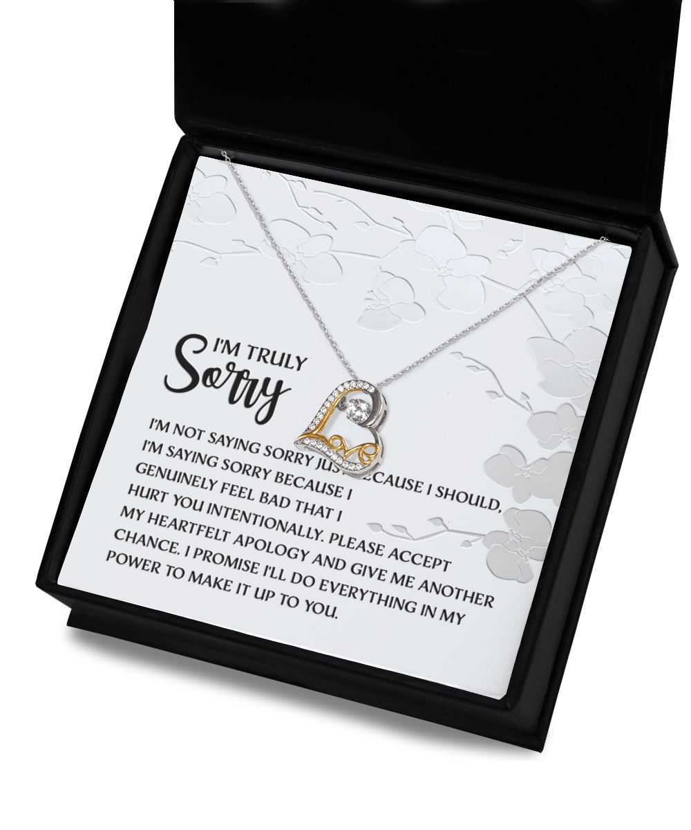 Apology Gift for Girlfriend, Wife, Soulmate - Sorry, Feel Bad - Love Dancing Heart Pendant Necklace - Mallard Moon Gift Shop