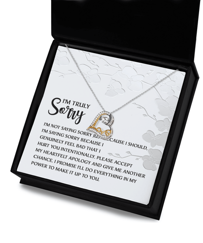 Apology Gift for Girlfriend, Wife, Soulmate - Sorry, Feel Bad - Love Dancing Heart Pendant Necklace - Mallard Moon Gift Shop