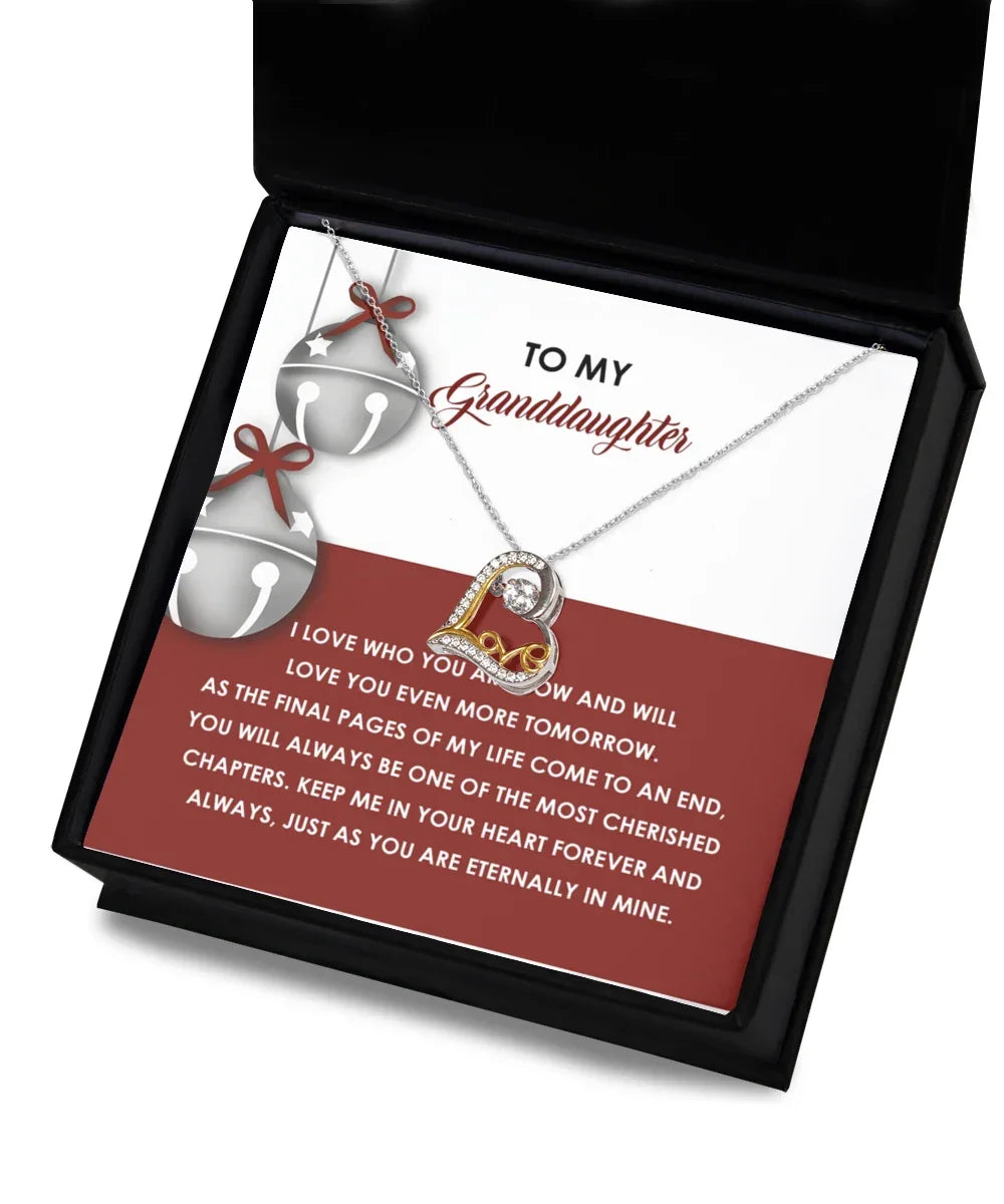 Gift for Granddaughter - To An End - Love Dancing Heart Pendant Necklace