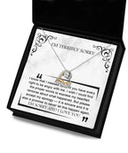 Apology Gift for Girlfriend, Wife, Soulmate - Sorry, Angry With Me - Love Dancing Heart Pendant Necklace