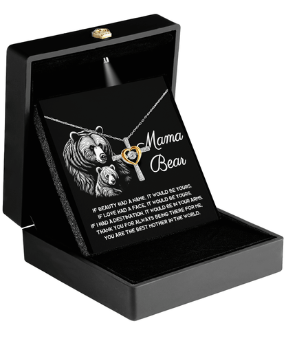 To My Mama Bear My Destination is In Your Arms Cross Pendant Necklace - Mallard Moon Gift Shop