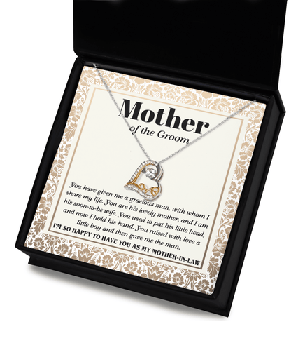 Gift for Mother of the Groom You Have Given Me a Gracious Man Love Heart Pendant Necklace - Mallard Moon Gift Shop