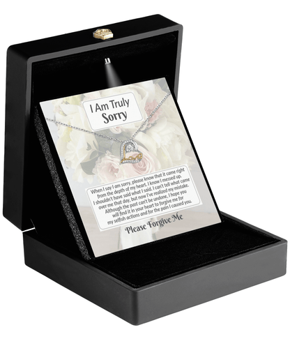 Apology Gift for Girlfriend, Wife, Soulmate - Sorry, What I Said - Love Dancing Heart Pendant Necklace - Mallard Moon Gift Shop