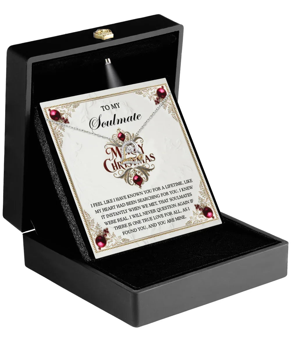 Gift for Soulmate, Girlfriend, Wife - I Found You - Love Dancing Heart Pendant Necklace
