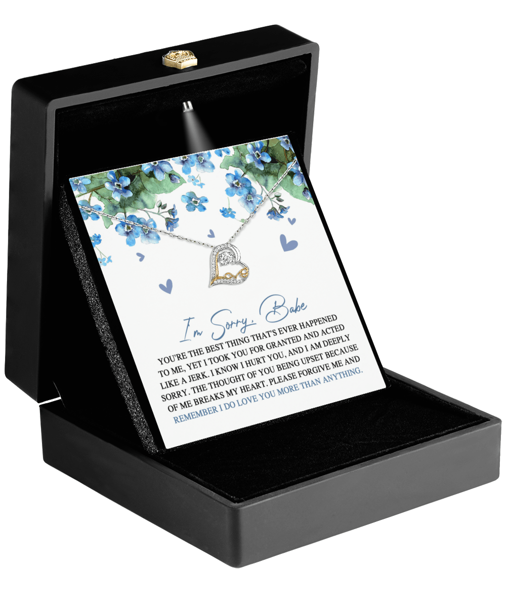 Apology Gift for Girlfriend, Wife, Soulmate - Sorry, More Than Anything - Love Dancing Heart Pendant Necklace - Mallard Moon Gift Shop