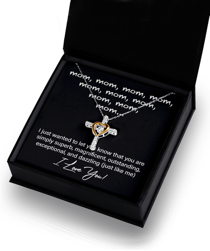 Gift for Mother - Mom You Are Just Like Me Cross Pendant Necklace - Mallard Moon Gift Shop