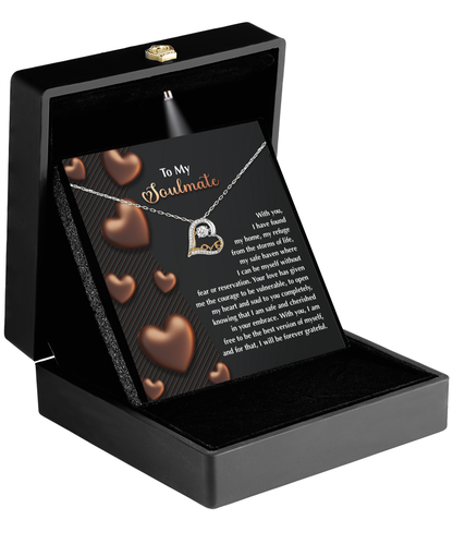 To My Soulmate - Love Dancing Heart Necklace – A Heartfelt Valentine’s Day Gift for Your Safe Haven and Forever Love - Mallard Moon Gift Shop