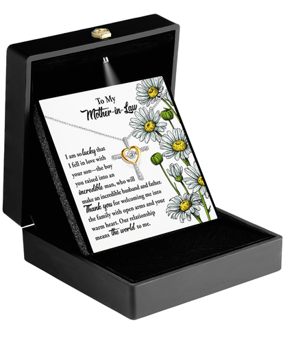Gift for Mother-in-Law from Daughter-in-Law You Raised an Incredible Man Cross Pendant Necklace - Mallard Moon Gift Shop