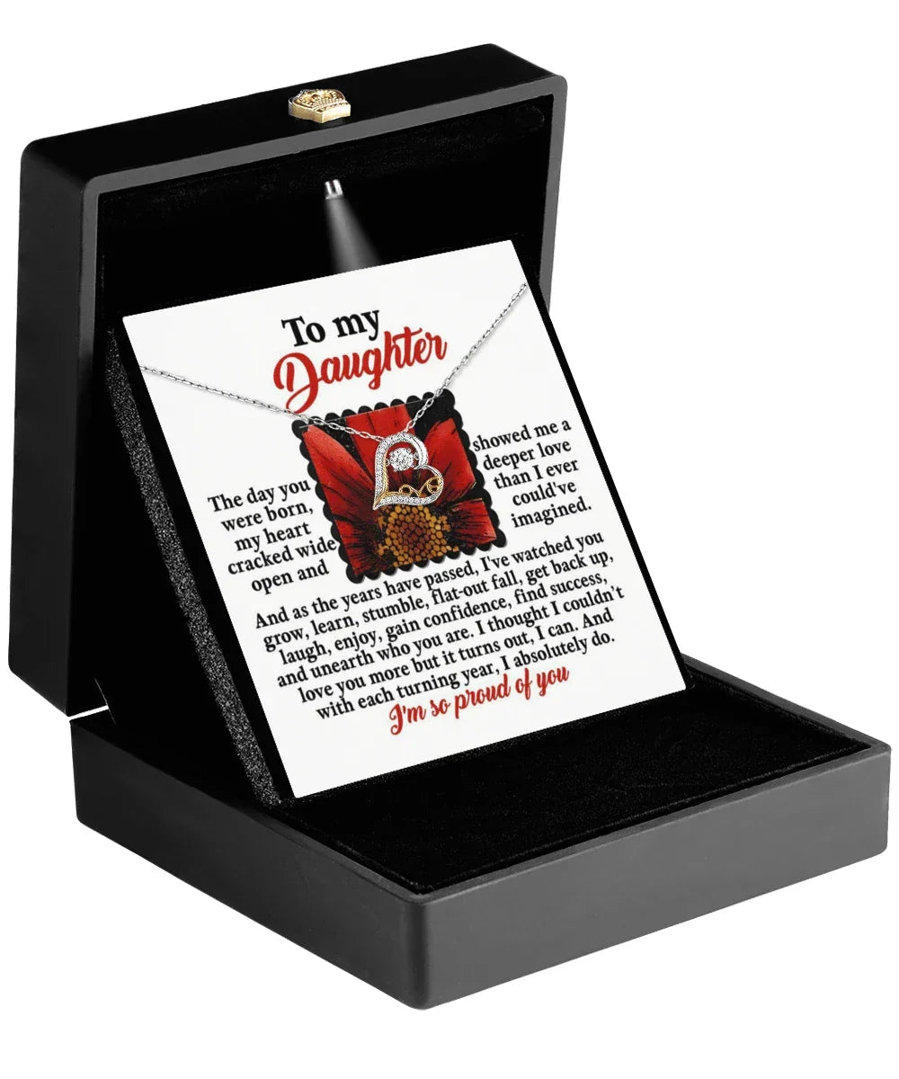 Daughter Birthday, Graduation, Christmas Inspirational Gift - A Deeper Love - Love Dancing Heart Pendant Necklace