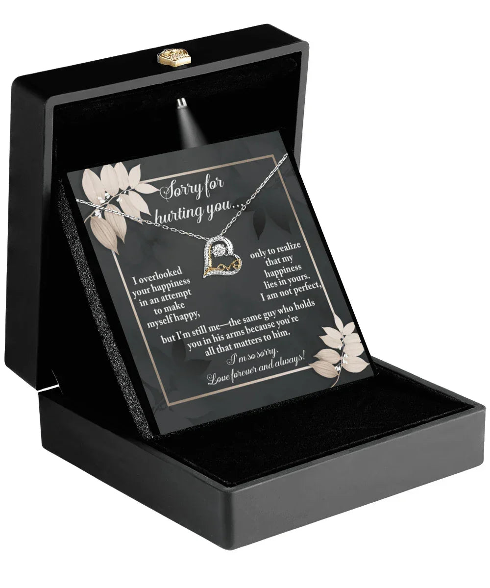 Apology Gift for Girlfriend, Wife, Soulmate - Sorry, Lies In Yours - Love Heart Pendant Necklace