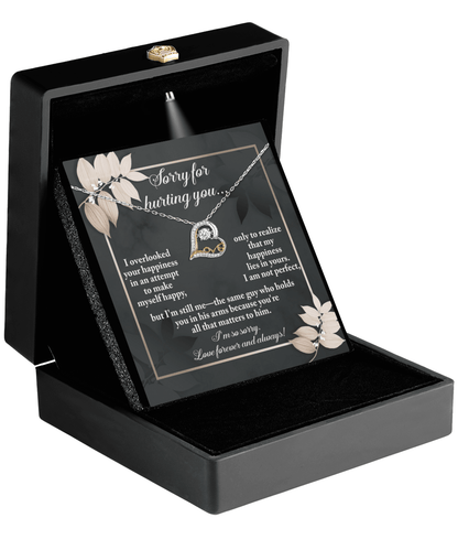 Apology Gift for Girlfriend, Wife, Soulmate - Sorry, Lies In Yours - Love Heart Pendant Necklace - Mallard Moon Gift Shop
