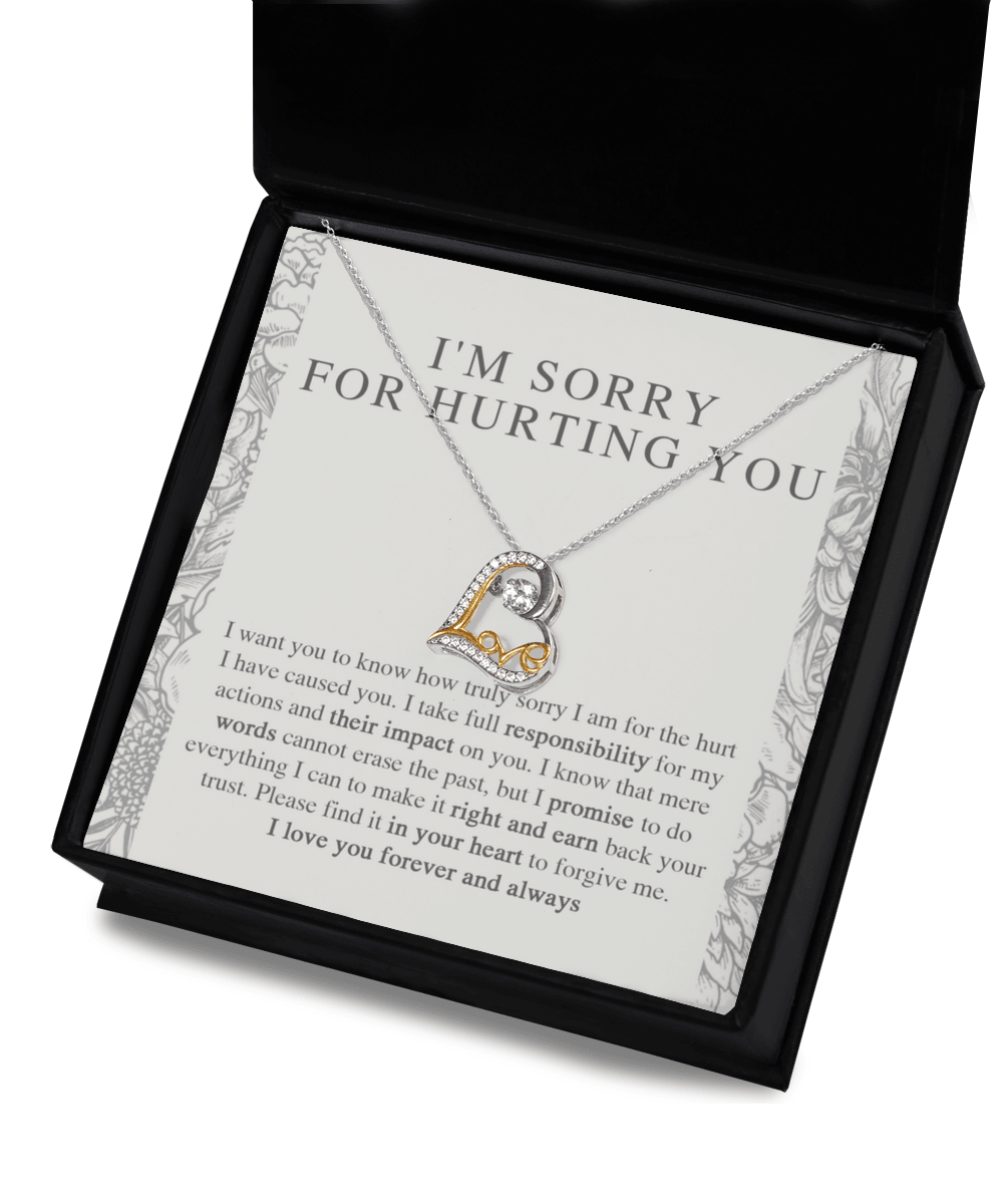 Apology Gift - I'm Sorry, I Promise to Do Everything - Love Dancing Heart Pendant Necklace - Mallard Moon Gift Shop